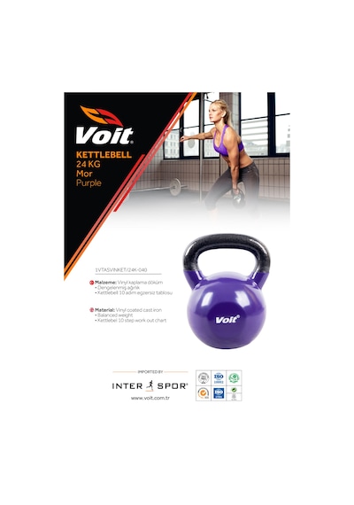 Voıt Vınyl Kettlebell 24kg Mor