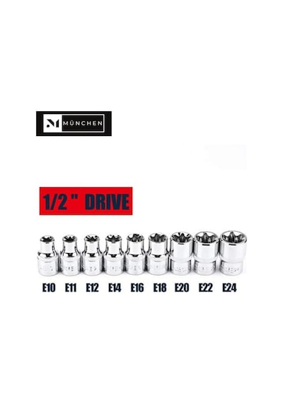 Lokma Takımı 9 Parça 1/2 E-torx Set