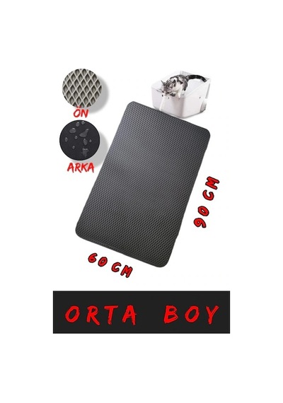 Cateva Elekli Kedi Kumu Paspası Orta Boy Çift Taraflı Su Geçirmez 90 x 60 CM