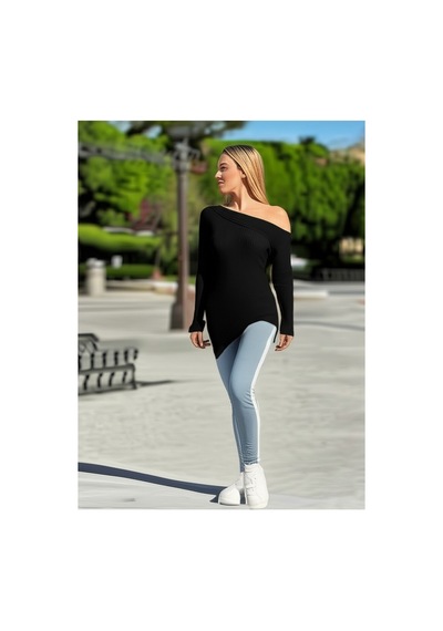 Flex Fashıon Yeni Sezon Omuz Detaylı Asimetrik Trend Triko Badi Siyah - 655777846 Siyah - 655777846 Siyah