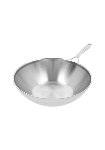 5 Katmanlı 30 Cm Wok Tava, I Ndüksiyon Uyumlu, Silvinox Yüzey Çok Renkli