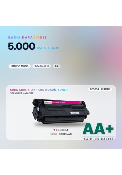 Hp 508a Cf363a Kırmızı Uyumlu Toner Aa Plus / Color Laserjet Enterprise M552 / M553 / Mfp M577
