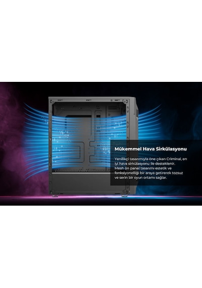 Spectrum Criminal Rgb 4 Fanlı Şeffaf Yan Panelli Atx Oyuncu Kasası