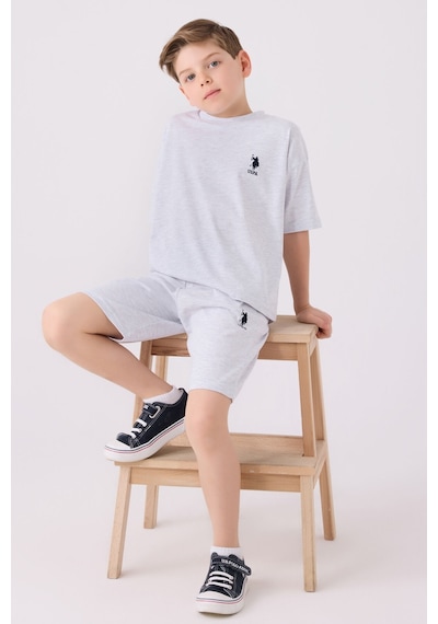 U.S. Polo Assn. Erkek Çocuk Karmelanj Bermuda Takımı 5274-43682 Kar Melanj