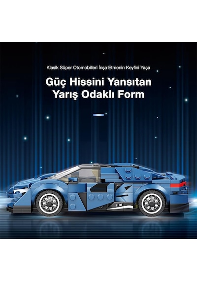 Reobrix Creator 805 Koenigsegg Agera Mavi Spor Araba Yaratıcı Yapı Blok Seti Building Blocks - 298 Parça