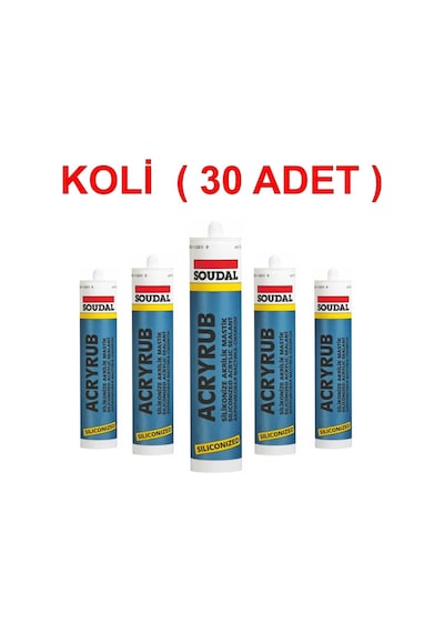 Soudal Acryrub Silikonize Mastik Kartuş 500Gr - Koli