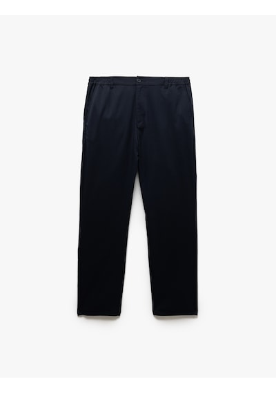 Koton Düğmeli Viskon Karışımlı Chino Cep Detaylı Kumaş Pantolon Lacivert 5spm40001hw Lacivert