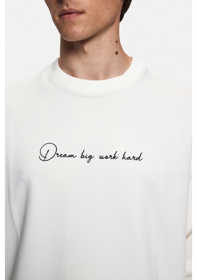Twn Slim Fit Ekru Düz Sweatshirt 3ece25152792m Ekru