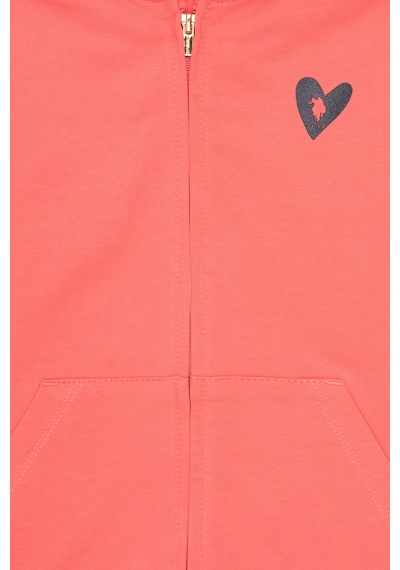 U.S. Polo Assn. Kız Çocuk Nar Çiçeği Fermuarlı Sweatshirt 50296942-VR039