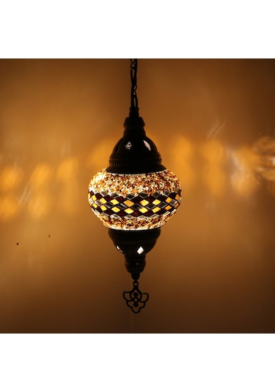 Dekoratif GELENEKSEL DESENLİ RENKLİ GECE LAMBASI MOZAİK AVİZE