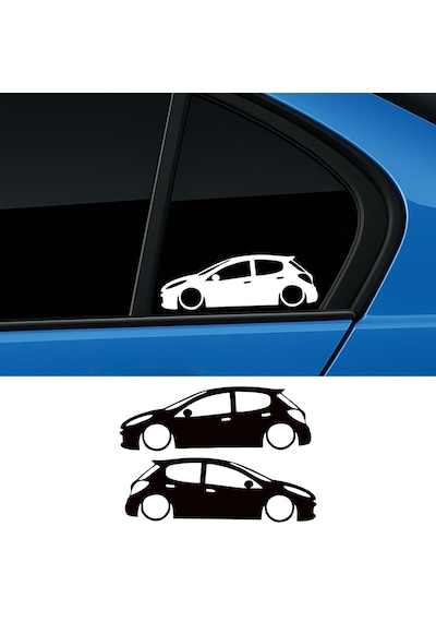 2 Adet Peugeot 207 Basık Oto Sticker, Kelebek Cam Sticker 25x9 Cm