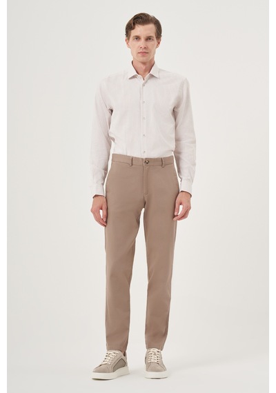 Morven Erkek Vizon Yazlık Pamuk Yan Cep Slim Fit Chino Pantolon 25ys003011405 Vizon