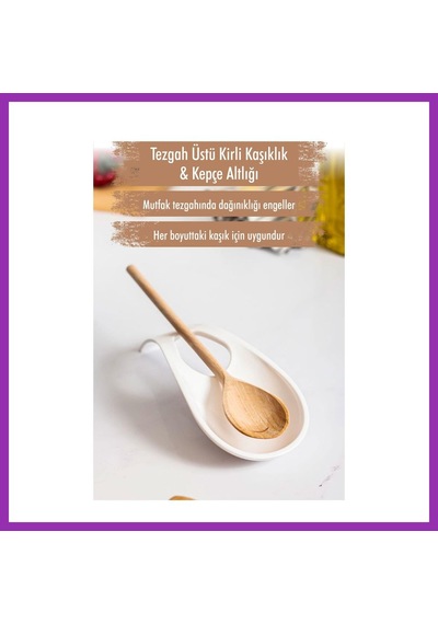 Bezos Akrilik Beyaz Tezgah Üstü Kirli Kaşıklık & Kepçe Altlığı Bty