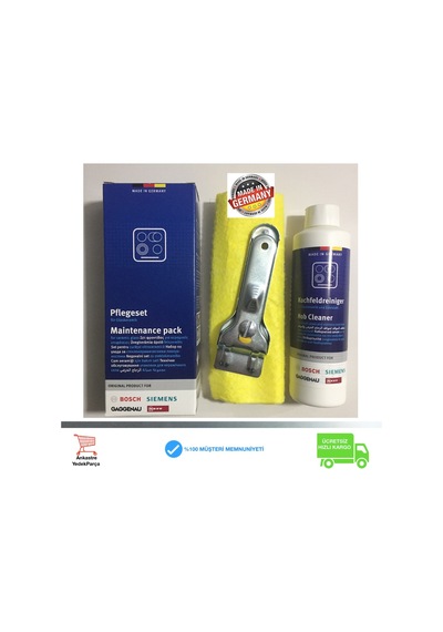 Bosch Uyumlu Cam Ocak Temizleyici Temizlik Temizleme Krem Kazıyıcı Set - 390619622