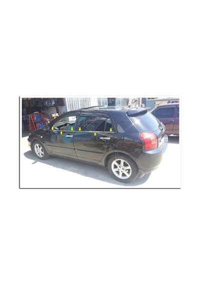 Toyota Corolla Uyumlu Hb Krom Cam Çıtası 2002-2006 4 Parça Paslanmaz Çel