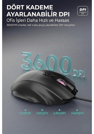 Kablolu Gaming Mouse 3600 Dpı 4 Kademe Ayarlanabilir Dpı, 6 Tuşlu Ergonomik Tasarım, Düşük Gecikme, Usb Tak Çalıştır, Anti-parazit Ofis Ve Oyun İçin Hassas Optik Mouse Ajazz Nj05 Kablolu Gaming Mouse 3600 Dpı 4 Kademe Ayarlanabilir Dpı, 6 Tuşlu Ergonomik Tasarım, Düşük Gecikme, Usb Tak Çalıştır, Anti-parazit Ofis Ve Oyun İçin Hassas Optik Mouse Ajazz Nj05