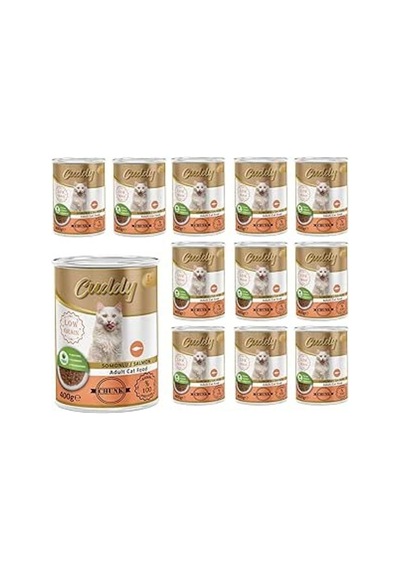 Yetişkin Kedi Somonlu Ve Jöleli Konserve Mama 400 Gr X 12 Adet