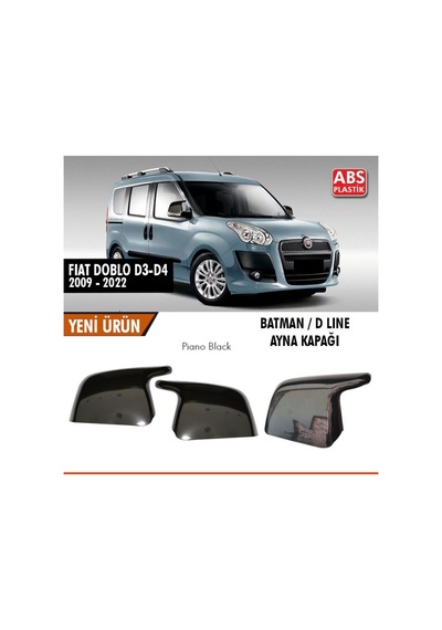 Fait Doblo D3-d4 Batman Ayna Kapağı 2009-2022 Piano Black