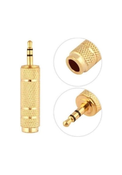 Genel Altın 3.5 Mm Erkek Jack 6.3 Mm Gitar Jack Çevirici 1 Adet