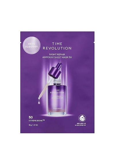 Yaşlanma Karşıtı Fermente İçerikli Yaprak Maske Time Revolution Night Repair Ampoule Sheet Mask X5