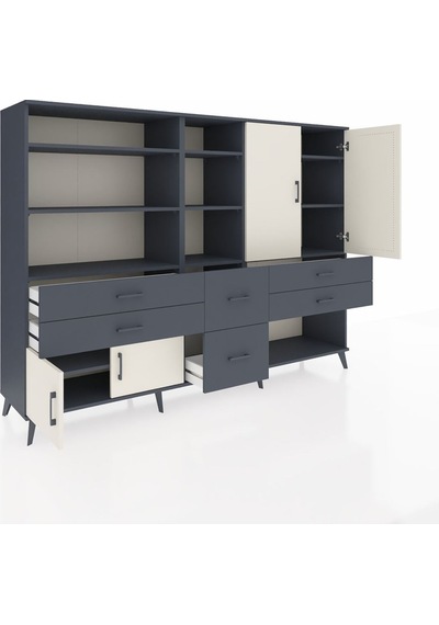 Hyperion Dolap 10 Raflı 6 Çekmeceli 4 Kapaklı 220x44x163 Antrasit Antrasit-aytaşı/antrasit Hyperion Dolap 10 Raflı 6 Çekmeceli 4 Kapaklı 220x44x163 Antrasit Antrasit-aytaşı/antrasit