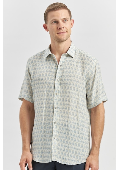 İmza Koyu Mavi Kısa Kollu Baskılı Düğmeli Yaka Keten Casual Slim Fit Dar Kesim Gömlek 1004240241 Koyu Mavi İmza Koyu Mavi Kısa Kollu Baskılı Düğmeli Yaka Keten Casual Slim Fit Dar Kesim Gömlek 1004240241 Koyu Mavi