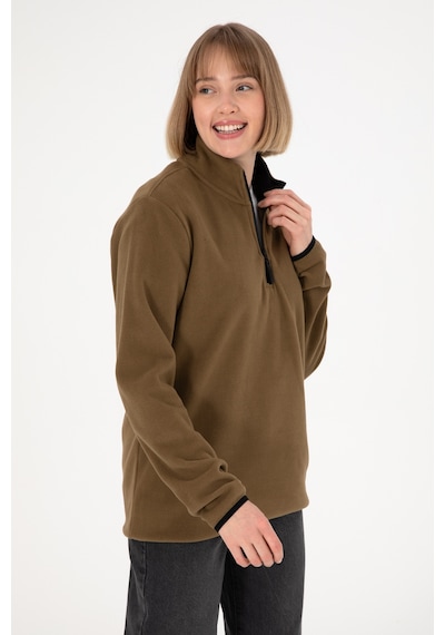 U.S. Polo Assn. Erkek Yarım Fermuarlı Haki Basic Polar Sweatshirt 50298085-VR027 U.S. Polo Assn. Erkek Yarım Fermuarlı Haki Basic Polar Sweatshirt 50298085-VR027