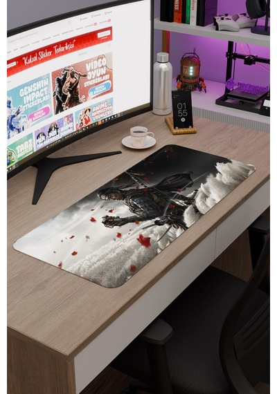 Ghost Of Tsushima Kaymaz Dikişli Kauçuk Oyuncu Mousepad V2 - 70x30 Xl Gaming Mouse Pad Fare Altlığı