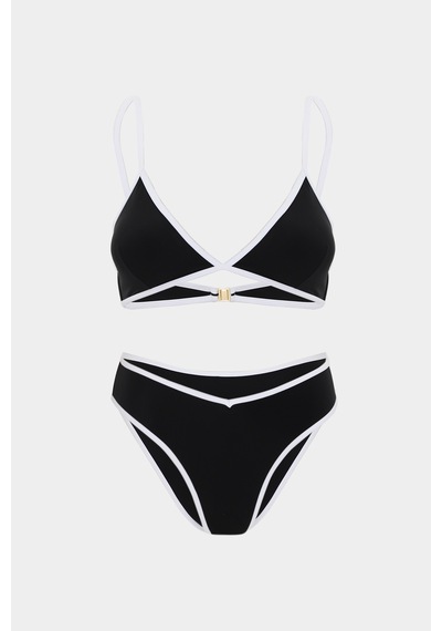 Açelyaokcu Premium Biye Detaylı Hera Fit Kadın Bikini Altı Siyah