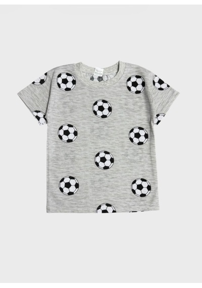 Aliş Kids Erkek Çocuk Pamuklu Gri Futbol Topu Desenli Kısa Kollu Şortlu Yazlık Pijama Takımı Aliş Kids Erkek Çocuk Pamuklu Gri Futbol Topu Desenli Kısa Kollu Şortlu Yazlık Pijama Takımı