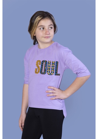 Toontoy Kids Toontoy Kız Çocuk Soul Baskılı Tişört Lila