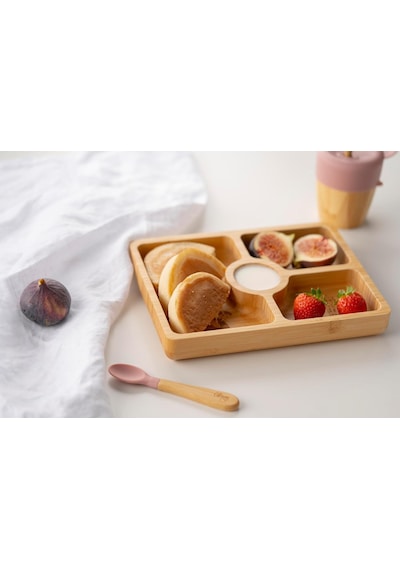 Citron Bölmeli Organik Bambu Kare Yemek Takımı 1073568