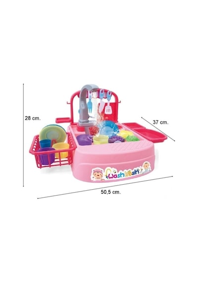 Oyuncak Bulaşık Yıkama Seti-İç Sepetli Modern Çeşmeli Lavabo
