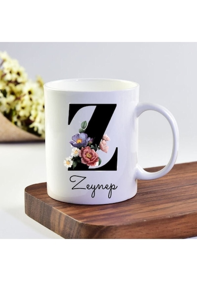 Zeynep Isimli Z Baş Harf Kupa Bardak Beyaz