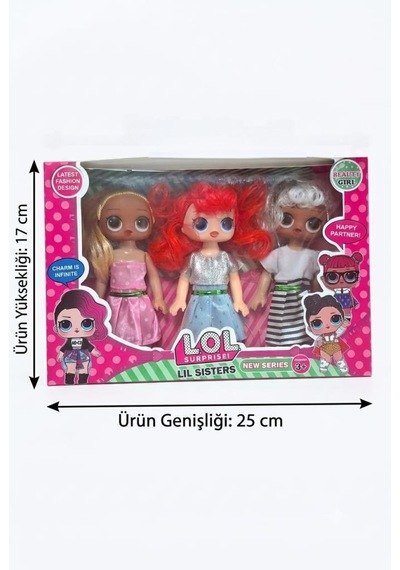 Lol Lil Sisters 3'lü Bebek Seti Kız Çocuk Sevimli Bebek Oyuncak Seti