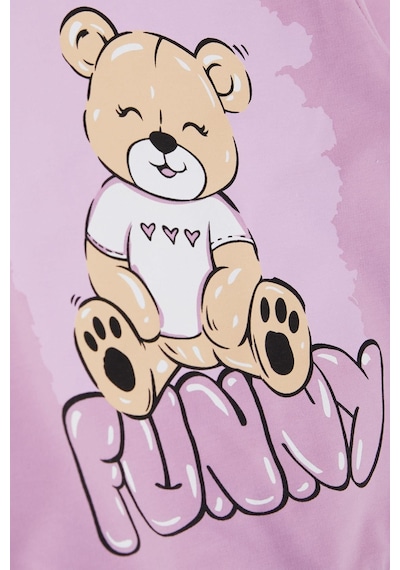 Breeze Kız Çocuk Eşofman Takım Eğlenceli Ayıcık Baskılı 1.5-5 Yaş, Lila-lila Lila