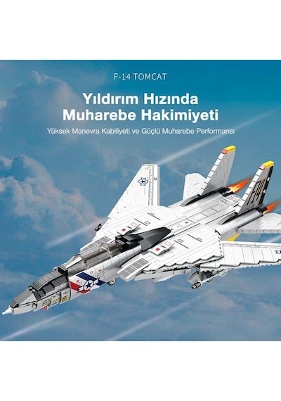Reobrix 33032 F-14 Tomcat Jet Uçak Yaratıcı Yapı Blok Seti Building Blocks - 1600 Parça