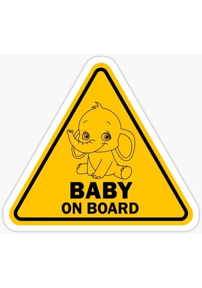Arabada Bebek Var Sticker oto Yapıştırma Etiket 18cm MD14