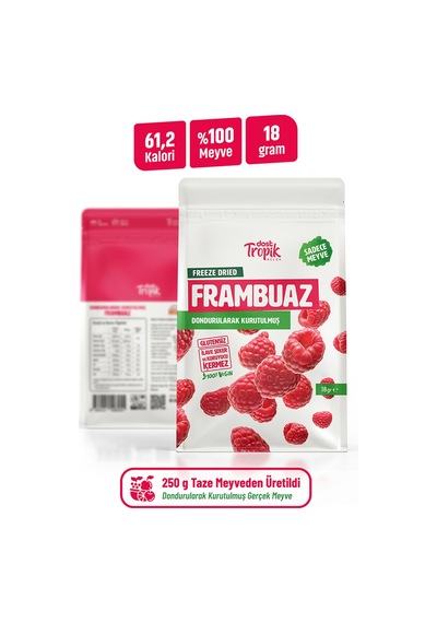 Dondurularak Kurutulmuş Frambuaz 18 G Freeze Dried Meyve Cipsi Çıtır Meyve Kurusu 1 Adet