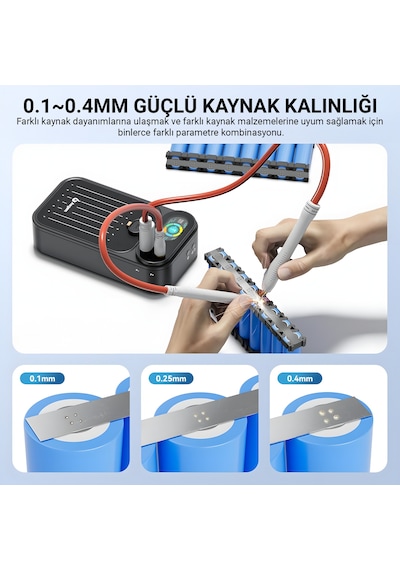Awithz Mf2 Farad Kapasitör Teknolojili 6'sı 1 Arada Punta Kaynak Makinesi 0.4mm Ultra Güç, 99 Kademeli Hassas Ayar
