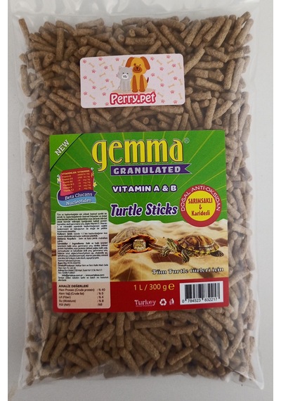 Gemma Turtle Sticks Sarımsaklı ve Karidesli Kaplumbağa Yemi 1 Litre 300 G