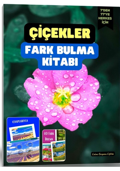 Herkes İçin Çiçekler Fark Bulma Kitabı 50 Tam Sayfa Fark Bulma