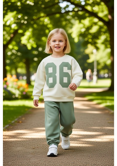 Frm Çocuk Kız Baskılı Oversize Sweatshirt Ve Pantolon Seti Konforlu V Mint Frm Çocuk Kız Baskılı Oversize Sweatshirt Ve Pantolon Seti Konforlu V Mint