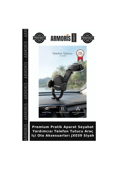 Premium Pratik Aparat Seyahat Yardımcısı Telefon Tutucu Araç İçi Oto Aksesuarları Jx039 Siyah