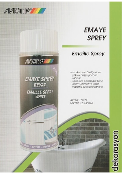 Motip Emaye Yüzey Sprey Boya Beyaz 400 Ml