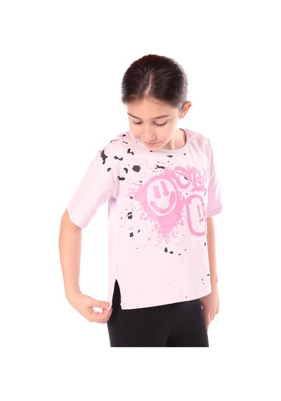 Toontoy Kids Toontoy Kız Çocuk Baskılı Bisiklet Yaka Kısa Kollu Yırtmaçlı Tişört Açık Lila Toontoy Kids Toontoy Kız Çocuk Baskılı Bisiklet Yaka Kısa Kollu Yırtmaçlı Tişört Açık Lila