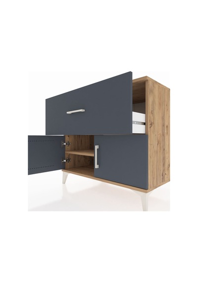 Kronos Şifonyer Tek Raflı Tek Çekmeceli 2 Kapaklı 88x59x80 Ça... Çam Kronos Şifonyer Tek Raflı Tek Çekmeceli 2 Kapaklı 88x59x80 Ça... Çam