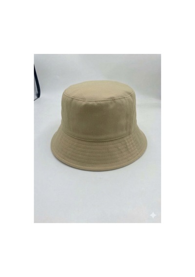 Gonca Şapka Yazlık Bucket Model Pamuklu Gabardin Kumaş Kova Şapka Koyu Bej