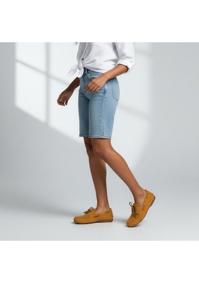 Ne&ve Shoes Hardal Süet Hakiki Deri Kadın Bağcıklı Loafer Ayakkabı