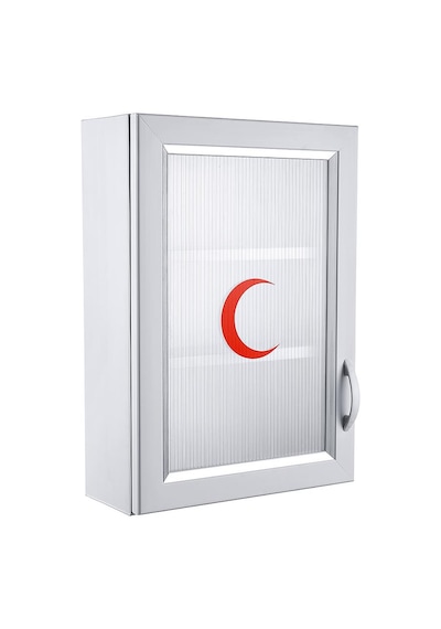 Omnipazar Clk-159 Pvc İlk Yardım Ecza Dolabı 3 Raflı Kapaklı Beyaz Beyaz